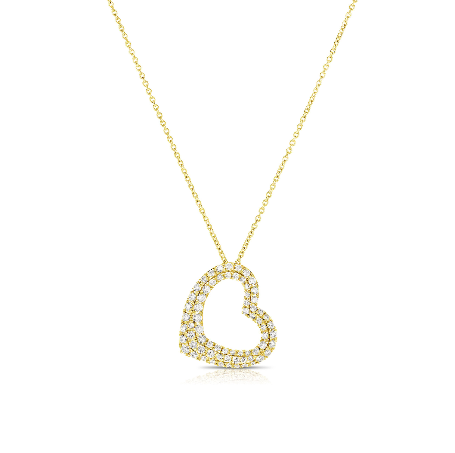 Sabel 14K Yellow Gold Open Heart Diamond Pendant